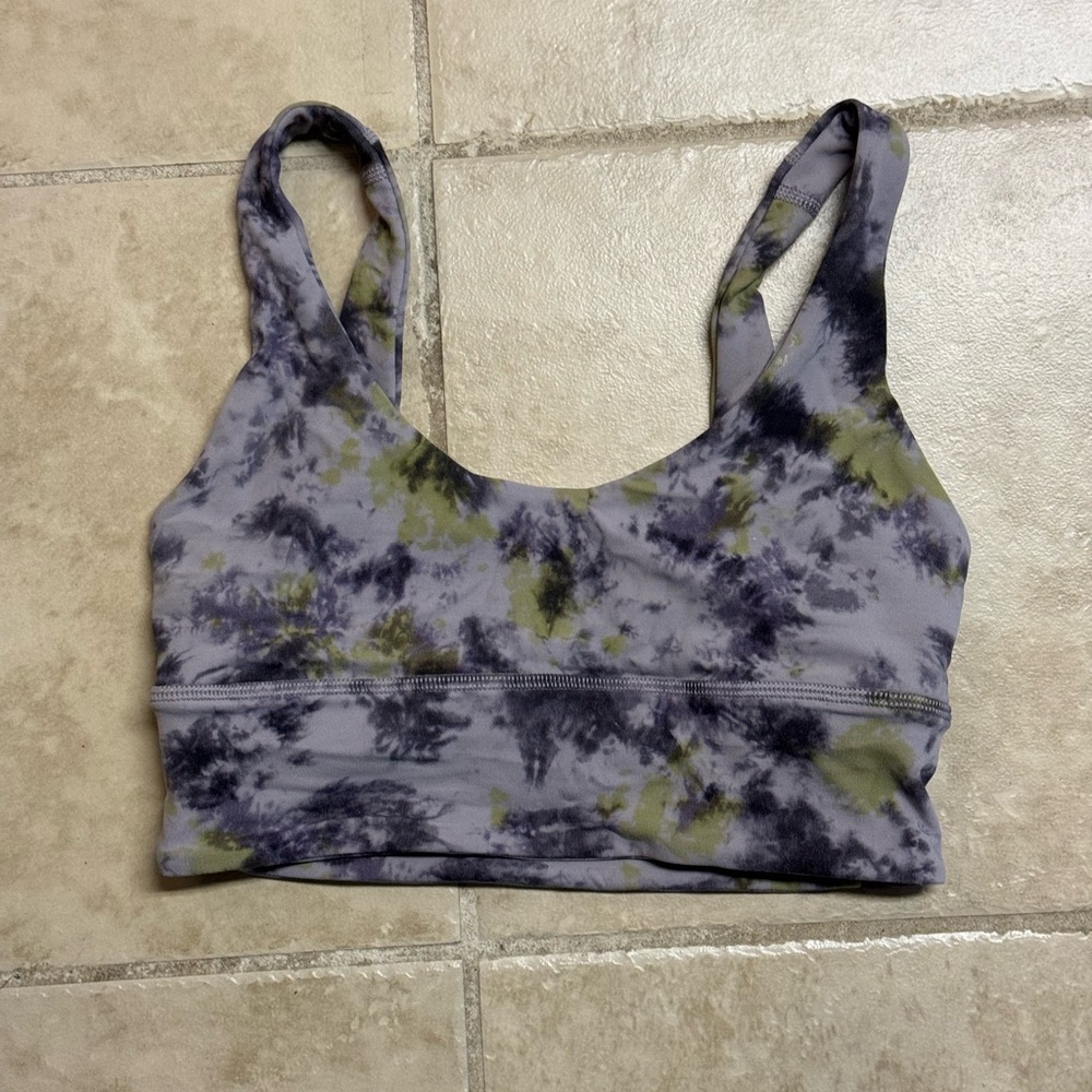 Lululemon Align Bra Tie Dye Purple Green Cloud Print Size 4